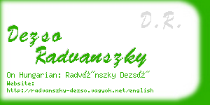 dezso radvanszky business card